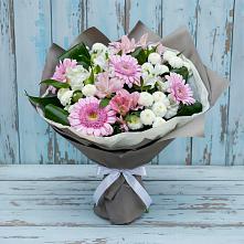 Букет цветов из:  Герберы, Альстромерии и Хризантемы #REPLACE_PRED# Лобаново