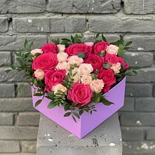 Цветочная композиция из Розы в коробке в Лобаново