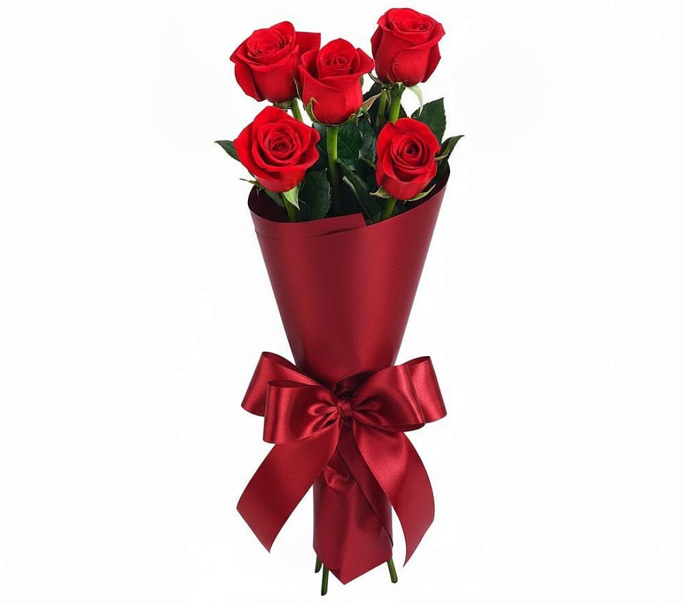 Букет 5 Красных роз Эдлесс Лав в Лобаново
