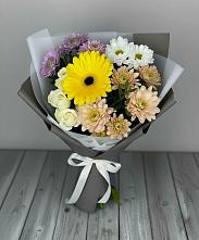Букет цветов из:  Розы, Герберы и Хризантемы в Лобаново
