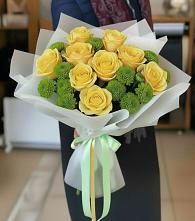 Букет цветов из:  Хризантемы и Розы в Лобаново