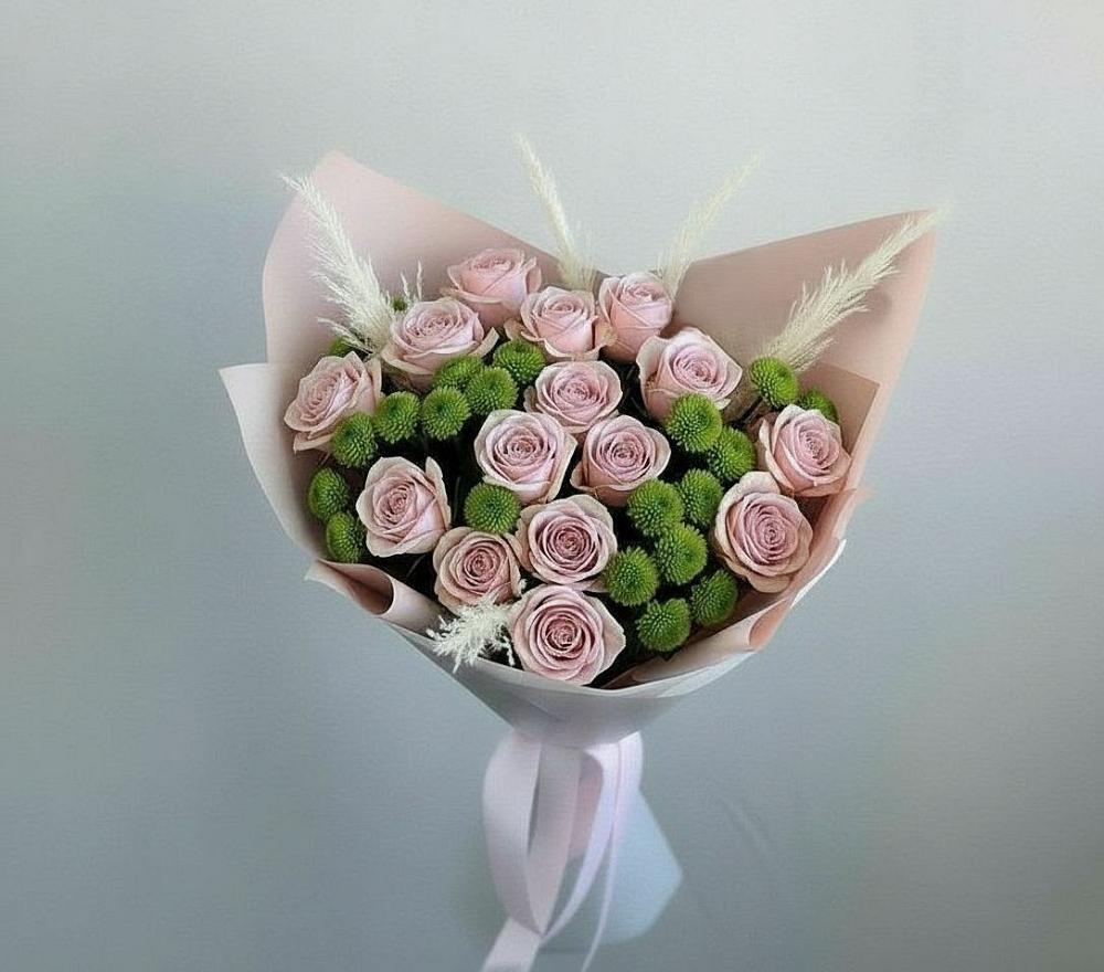 Букет цветов из: Розы и Хризантемы в Лобаново