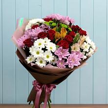 Букет цветов из:  Розы, Хризантемы и Альстромерии в Лобаново
