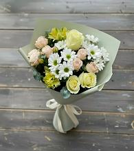 Букет цветов из:  Альстромерии, Розы и Хризантемы в Лобаново