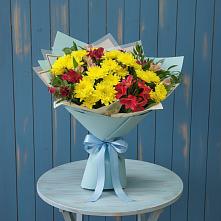Букет цветов из:  Альстромерии и Хризантемы в Лобаново