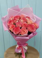 Букет 15 Розовых роз Равель в Лобаново